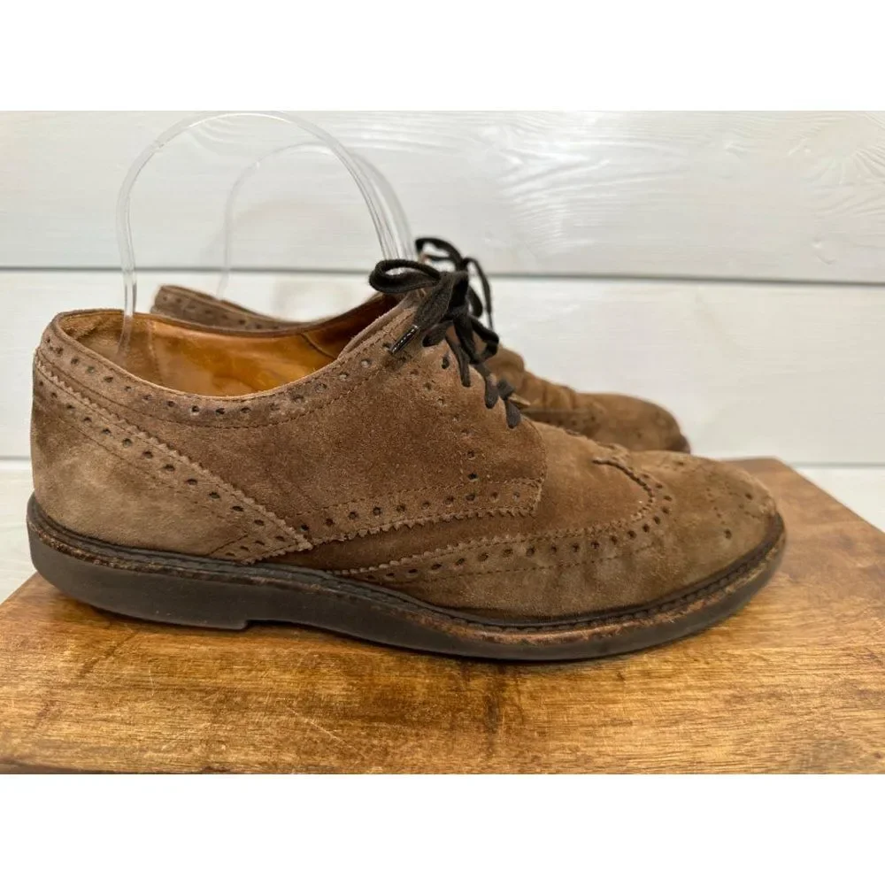 Aquatalia Carson Brown Suede Waterproof Lace Oxford Shoes Size 8